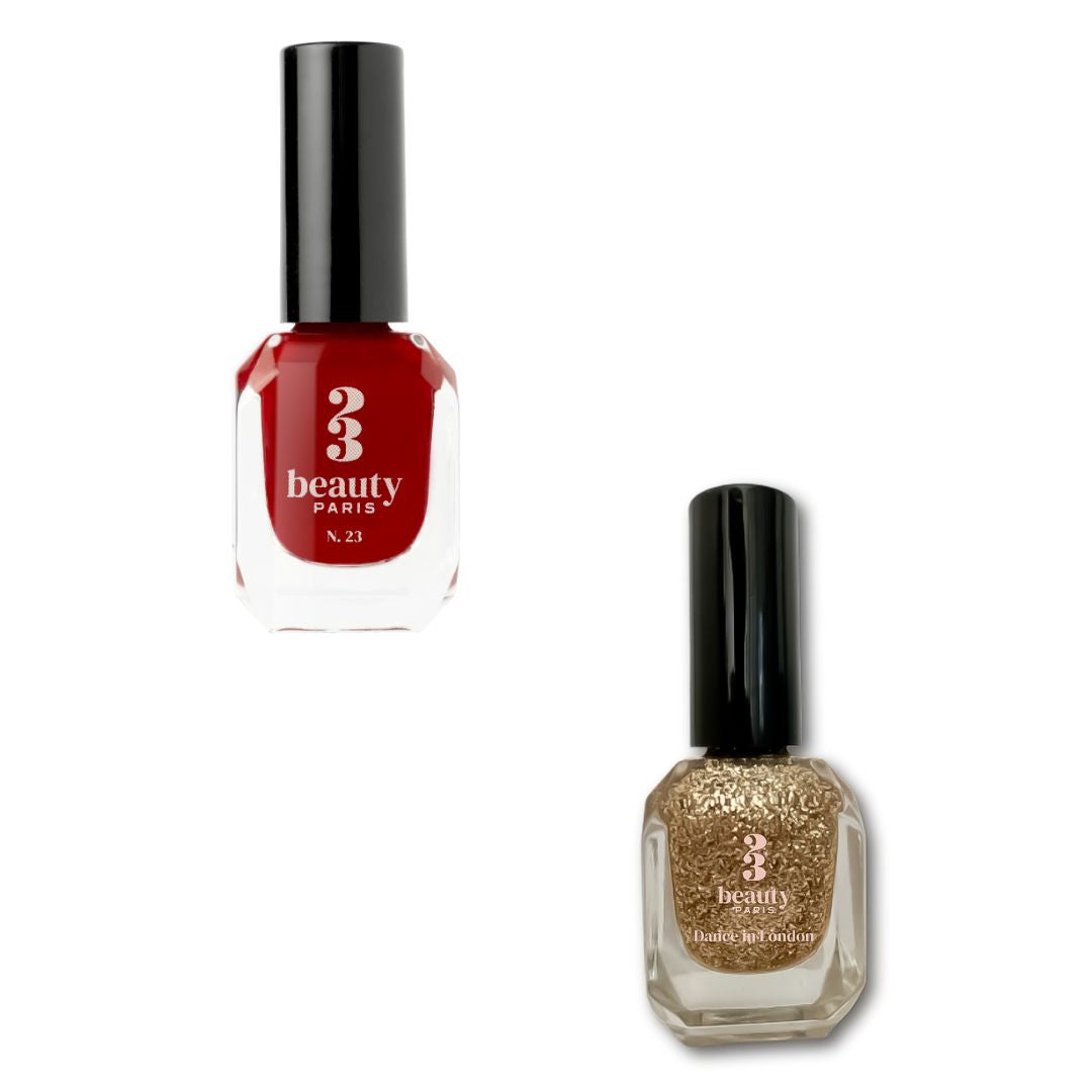 Sublime : bordeaux et pailleté - 23Beauty Paris, vernis à ongles vegan fabriqué en France sans ingrédients toxiques