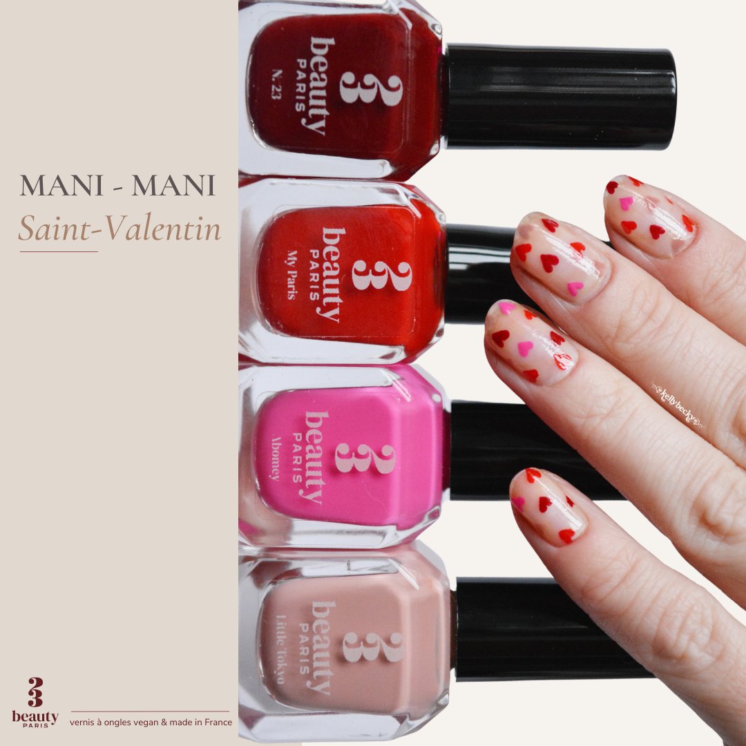 Kit Love to love - 23Beauty Paris, vernis à ongles vegan fabriqué en France sans ingrédients toxiques